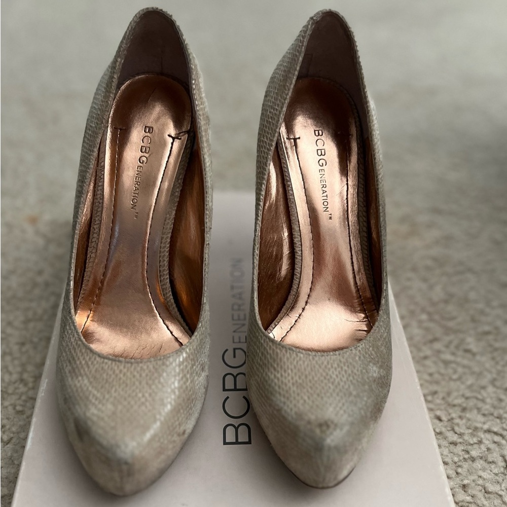 BCBGeneration Cream Heels Classic Stiletto Pumps